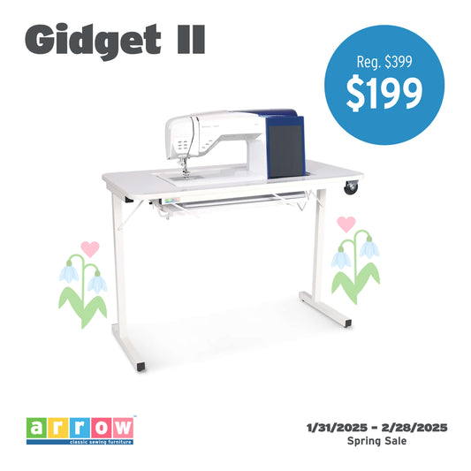 Gidget II Sewing Table w/ Wheels by Arrow