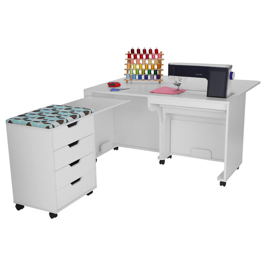 Laverne & Shirley Sewing Table w/ Cabinet by Arrow